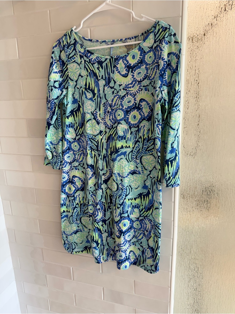 Lilly Pulitzer Marlowe Indigo Blue Print Half Sleeve dress size S